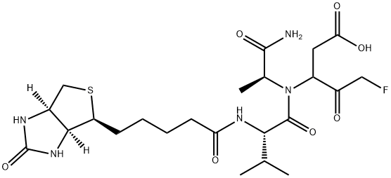 L-Alaninamide, N-[5-[(3aS,4S,6aR)-hexahydro-2-oxo-1H-thieno[3,4-d]imidazol-4-yl]-1-oxopentyl]-L-valyl-N-[1-(carboxymethyl)-3-fluoro-2-oxopropyl]- 结构式