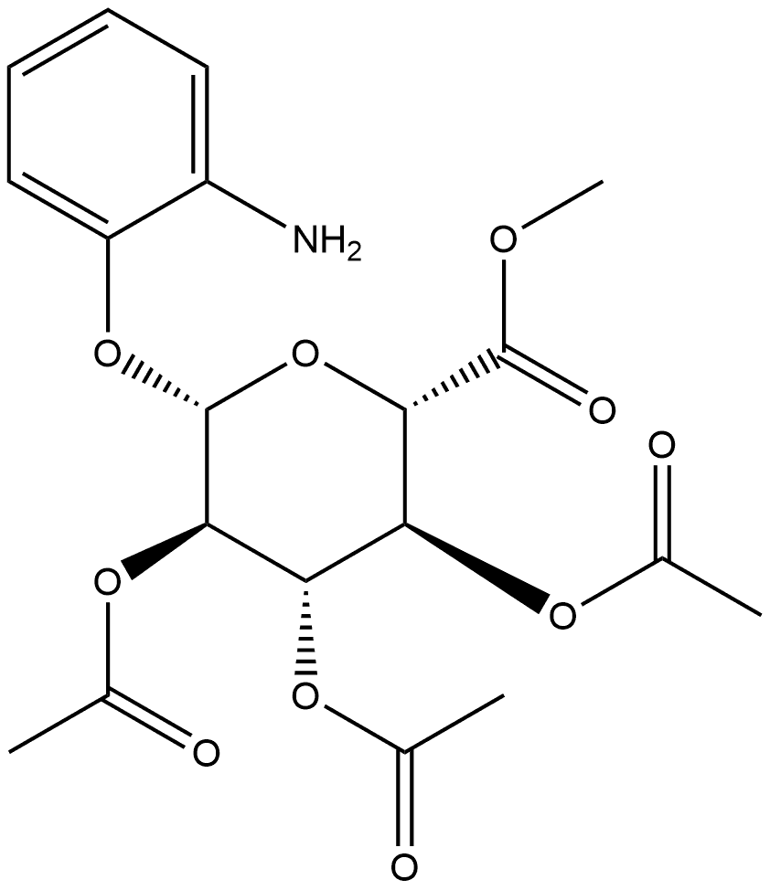 2-氨基苯基2,3,4-三-O-乙酰基-Β-D-吡喃葡萄糖醛酸盐 结构式