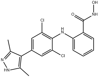 Benzamide, 2-[[2,6-dichloro-4-(3,5-dimethyl-1H-pyrazol-4-yl)phenyl]amino]-N-hydroxy- Structure