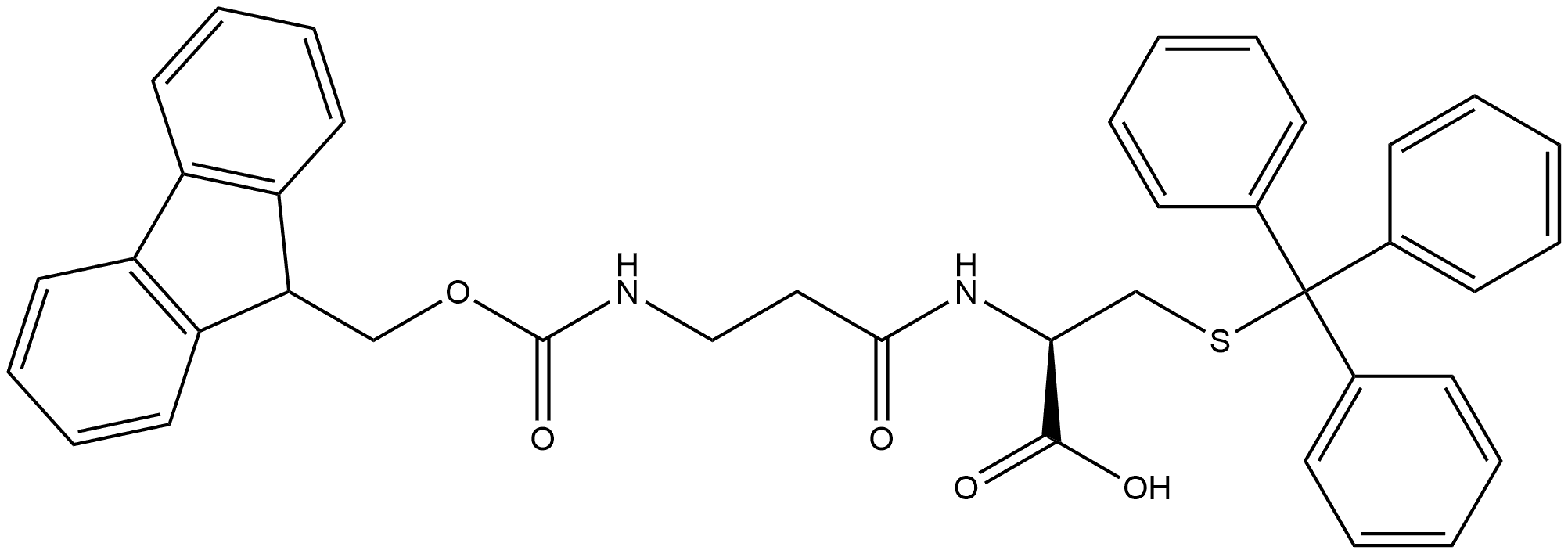 (2R)-2-[3-({[(9H-fluoren-9-yl)methoxy]carbonyl}amino)propanamido]-3-[(triphenylmethyl)sulfanyl]propanoic acid Structure