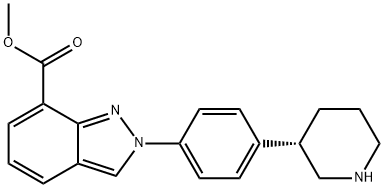 Methyl 2-[4-(3S)-3-piperidinylphenyl]-2H-indazole-7-carboxylate Structure