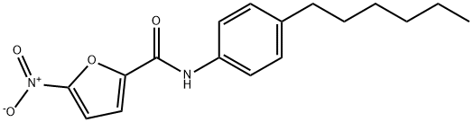 2-Furancarboxamide, N-(4-hexylphenyl)-5-nitro- Structure