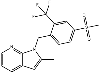 1-(2-(trifluoromethyl)-4-(methylsulfonyl)benzyl)-2-methyl-1H-pyrrolo[2,3-b]pyridine Structure
