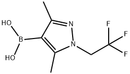 3,5-二甲基-1-(2,2,2-三氟乙基)吡唑-4-硼酸,2246685-22-1,结构式