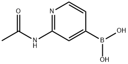 (2-乙酰氨基吡啶-4-基)硼酸 结构式
