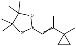 4,4,5,5-四甲基-2-(2-(1-甲基环丙基)丙-1-烯-1-基)-1,3,2-二氧硼杂环戊烷 结构式