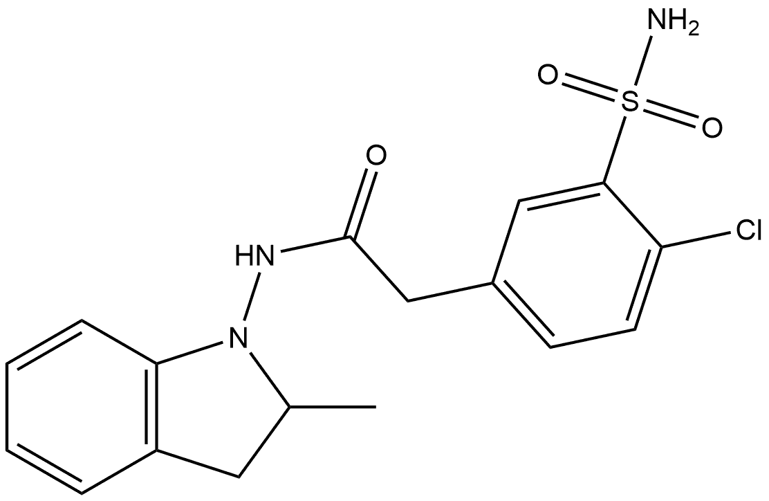 3-(Aminosulfonyl)-4-chloro-N-(2,3-dihydro-2-methyl-1H-indol-1-yl)benzeneacetamide|吲达帕胺杂质46