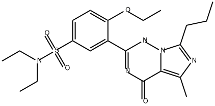 Benzenesulfonamide, 3-(1,4-dihydro-5-methyl-4-oxo-7-propylimidazo[5,1-f][1,2,4]triazin-2-yl)-4-ethoxy-N,N-diethyl- Structure