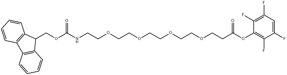 5,8,11,14-Tetraoxa-2-azaheptadecanedioic acid, 1-(9H-fluoren-9-ylmethyl) 17-(2,3,5,6-tetrafluorophenyl) ester 结构式