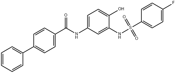 [1,1'-Biphenyl]-4-carboxamide, N-[3-[[(4-fluorophenyl)sulfonyl]amino]-4-hydroxyphenyl]-|N-(3-(4-氟苯基磺酰氨基)-4-羟基苯基)-[1,1'-联苯]-4-甲酰胺