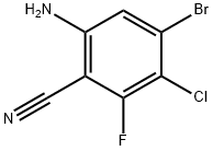 6-氨基-4-溴-3-氯-2-氟苄腈, 2250339-77-4, 结构式