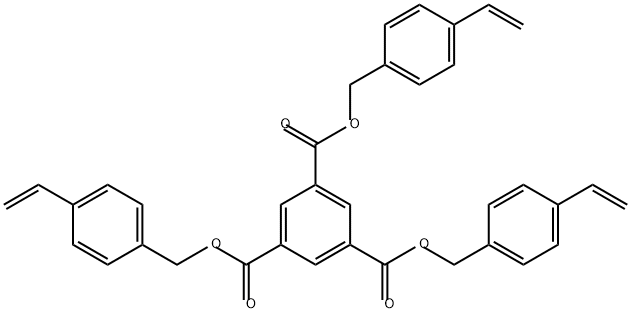 1,3,5-Benzenetricarboxylic acid, 1,3,5-tris[(4-ethenylphenyl)methyl] ester Struktur