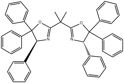 (4S,4'S)-2,2'-(丙烷-2,2-二基)双(4,5,5-三苯基-4,5-二氢恶唑) 结构式