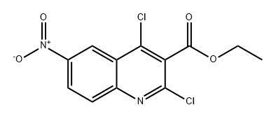 3-Quinolinecarboxylic acid, 2,4-dichloro-6-nitro-, ethyl ester Struktur