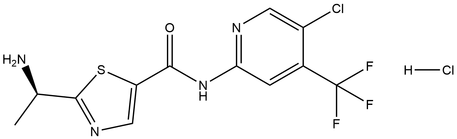 (R)-2-(1-氨基乙基)-N-(5-氯-4-(三氟甲基)吡啶-2-基)噻唑-5-甲酰胺盐酸盐, 2254313-58-9, 结构式