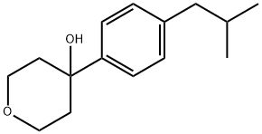 2H-?Pyran-?4-?ol, tetrahydro-?4-?[4-?(2-?methylpropyl)?phenyl]?- Struktur