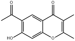 4H-1-Benzopyran-4-one, 6-acetyl-7-hydroxy-2,3-dimethyl- Structure
