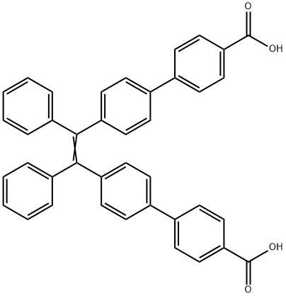 1,1'-联苯]-4-羧酸,4'-[2-(4'-羧基[1,1'-联苯]-4-基)-1,2-二苯基乙烯基]- 结构式