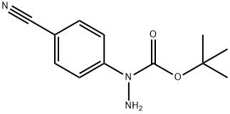 Hydrazinecarboxylic acid, 1-(4-cyanophenyl)-, 1,1-dimethylethyl ester Structure