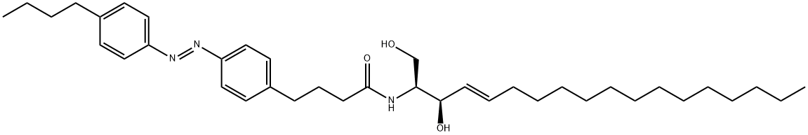 Benzenebutanamide, 4-[(1E)-2-(4-butylphenyl)diazenyl]-N-[(1S,2R,3E)-2-hydroxy-1-(hydroxymethyl)-3-heptadecen-1-yl]- Structure
