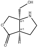 rel-(3aR,6aR)-Hexahydro-6a-(hydroxymethyl)-4H-furo[3,4-b]pyrrol-4-one Struktur
