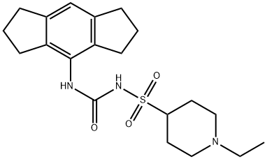 4-Piperidinesulfonamide, 1-ethyl-N-[[(1,2,3,5,6,7-hexahydro-s-indacen-4-yl)amino]carbonyl]- Struktur
