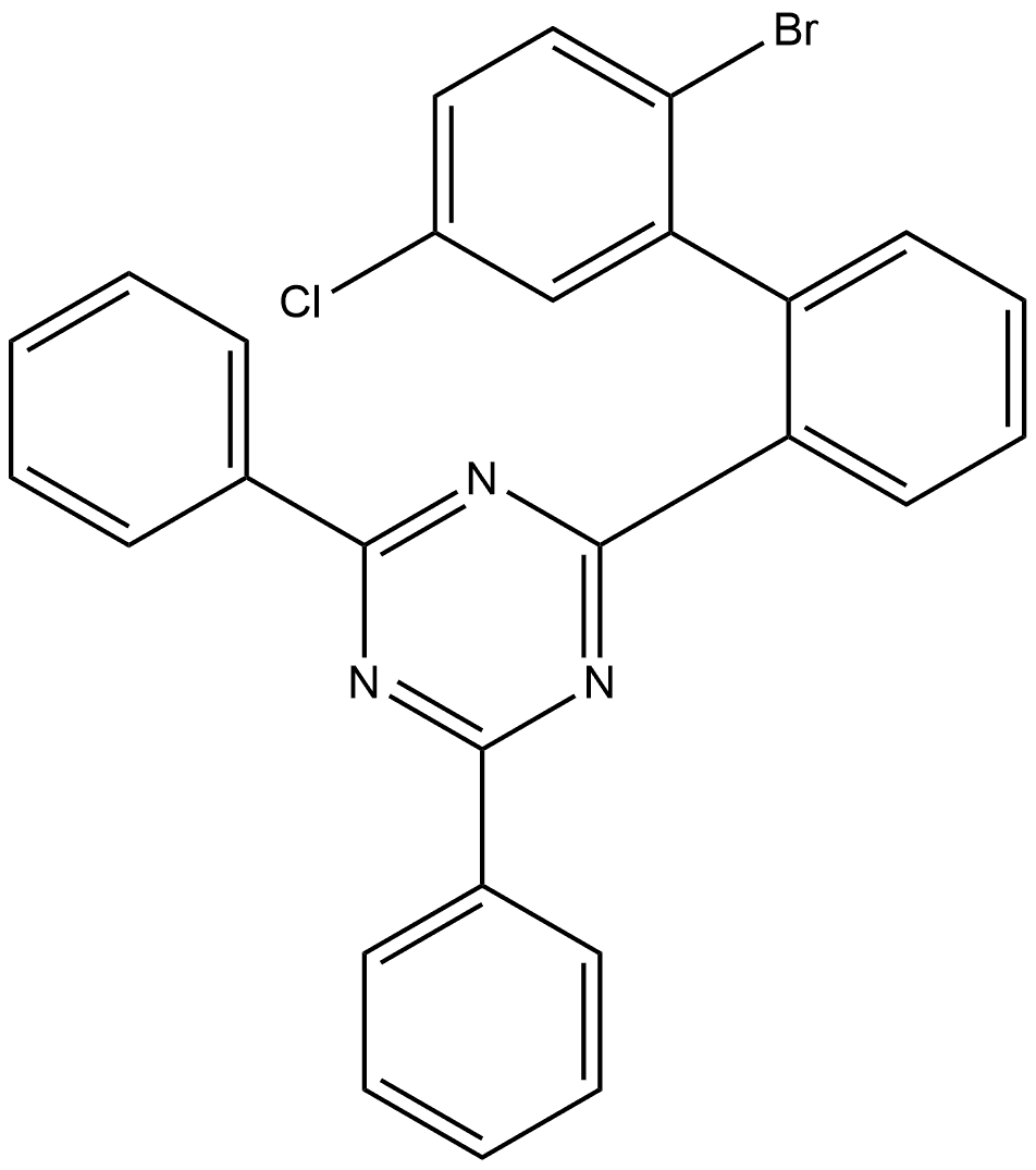 2-(2′-Bromo-5′-chloro[1,1′-biphenyl]-2-yl)-4,6-diphenyl-1,3,5-triazine 结构式