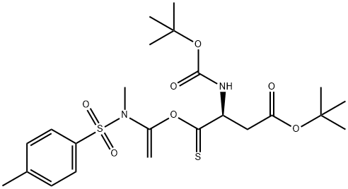 Butanoic acid, 3-[[(1,1-dimethylethoxy)carbonyl]amino]-4-[[1-[methyl[(4-methylphenyl)sulfonyl]amino]ethenyl]oxy]-4-thioxo-, 1,1-dimethylethyl ester, (3S)-,2265955-49-3,结构式
