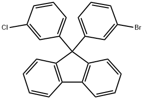9H-Fluorene, 9-(3-bromophenyl)-9-(3-chlorophenyl)- Struktur