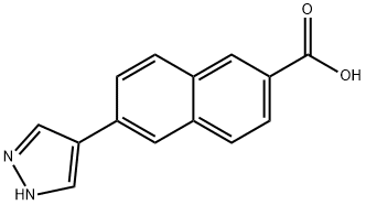 6-(1H-Pyrazol-4-yl)-2-naphthalenecarboxylic acid Structure