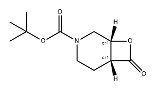8-Oxa-3-azabicyclo[4.2.0]octane-3-carboxylic acid, 7-oxo-, 1,1-dimethylethyl ester, (1R,6R)-rel- Struktur
