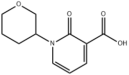 1,2-Dihydro-2-oxo-1-(tetrahydro-2H-pyran-3-yl)-3-pyridinecarboxylic acid Struktur