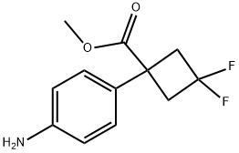 Cyclobutanecarboxylic acid, 1-(4-aminophenyl)-3,3-difluoro-, methyl ester Structure
