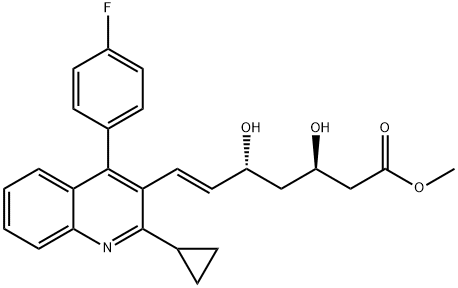 6-Heptenoic acid, 7-[2-cyclopropyl-4-(4-fluorophenyl)-3-quinolinyl]-3,5-dihydroxy-, methyl ester, (3R,5R,6E)- Structure
