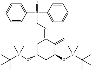 Phosphine oxide, [(2E)-2-[(3S,5R)-3,5-bis[[(1,1-dimethylethyl)dimethylsilyl]oxy]-2-methylenecyclohexylidene]ethyl]diphenyl- Structure