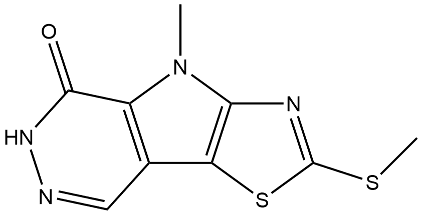 4-methyl-2-(methylthio)-4,6-dihydro-5H-thiazolo[5',4':4,5]pyrrolo[2,3-d]pyridazin-5-one 结构式