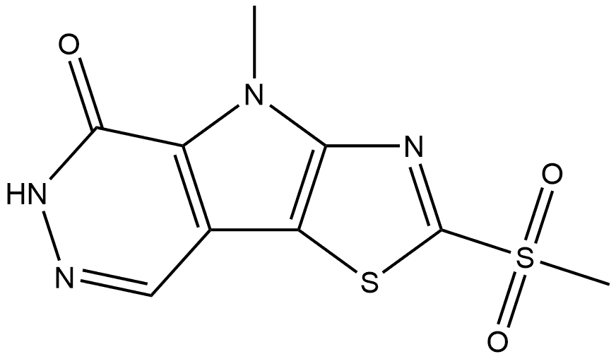 4-methyl-2-(methylsulfonyl)-4,6-dihydro-5H-thiazolo[5',4':4,5]pyrrolo[2,3-d]pyridazin-5-one 结构式