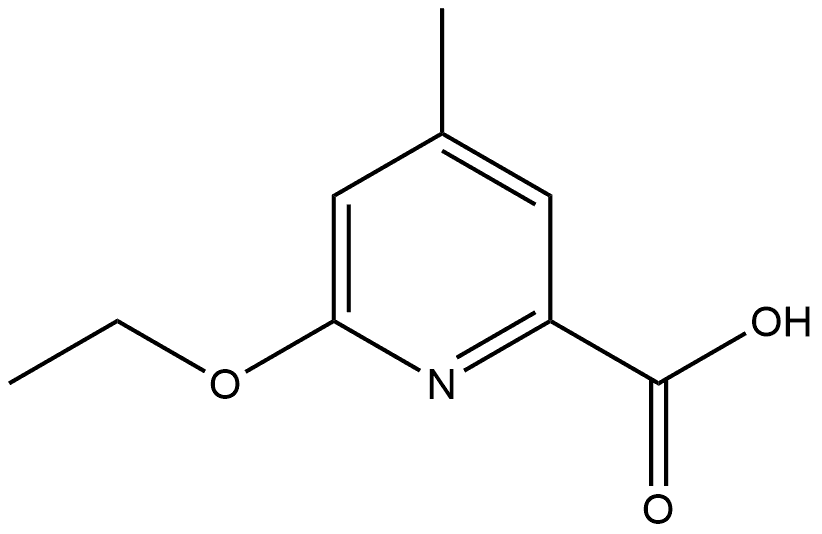 6-Ethoxy-4-methyl-2-pyridinecarboxylic acid Struktur