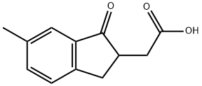 1H-Indene-2-acetic acid, 2,3-dihydro-6-methyl-1-oxo- Structure
