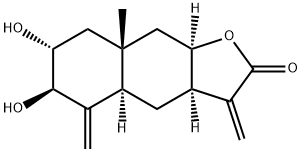 (3aR,4aα,9aα)-Dodecahydro-6β,7α-dihydroxy-8aβ-methyl-3,5-bis(methylene)naphtho[2,3-b]furan-2-one 结构式