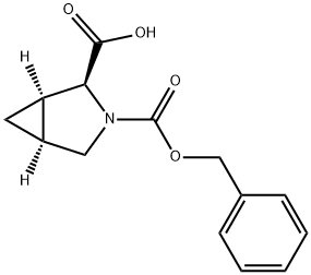 3-Azabicyclo[3.1.0]hexane-2,3-dicarboxylic acid, 3-(phenylmethyl) ester, (1R,2S,5S)- Struktur