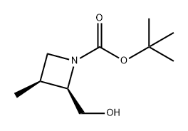 1-Azetidinecarboxylic acid, 2-(hydroxymethyl)-3-methyl-, 1,1-dimethylethyl ester, (2R,3S)- Struktur