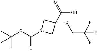 1-[(tert-butoxy)carbonyl]-3-(2,2,2-trifluoroethoxy)azetidine-3-carboxylic acid Structure