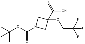 1-[(tert-butoxy)carbonyl]-3-(2,2,2-trifluoroethoxy)azetidine-3-carboxylic acid 结构式