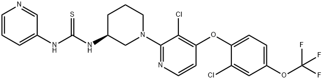 Thiourea, N-[(3S)-1-[3-chloro-4-[2-chloro-4-(trifluoromethoxy)phenoxy]-2-pyridinyl]-3-piperidinyl]-N'-3-pyridinyl- Struktur