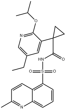 Cyclopropanecarboxamide, 1-[5-ethyl-2-(1-methylethoxy)-3-pyridinyl]-N-[(2-methyl-5-quinolinyl)sulfonyl]- Structure