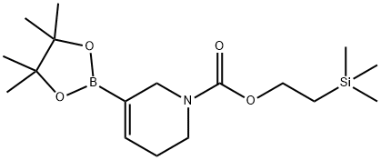 2-Trimethylsilylethyl 5-(4,4,5,5-tetramethyl-1,3,2-dioxaborolan-2-yl)-3,6-dihydro-2H-pyridine-1-carboxylate Struktur
