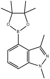 1H-Indazole, 1,3-dimethyl-4-(4,4,5,5-tetramethyl-1,3,2-dioxaborolan-2-yl)- 结构式