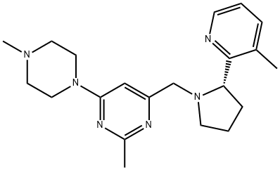 Pyrimidine, 2-methyl-4-(4-methyl-1-piperazinyl)-6-[[(2S)-2-(3-methyl-2-pyridinyl)-1-pyrrolidinyl]methyl]-|化合物 CXCR4 ANTAGONIST 6