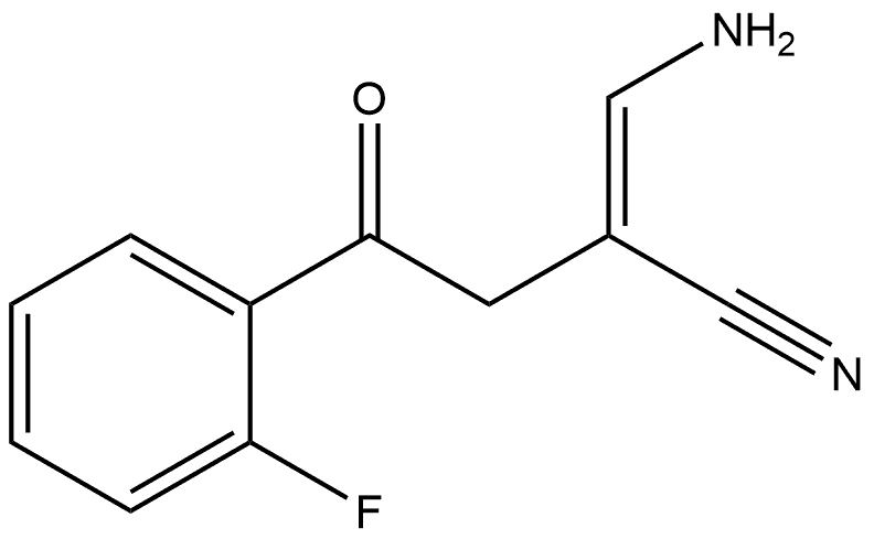 Benzenebutanenitrile, α-(aminomethylene)-2-fluoro-γ-oxo-, (αZ)- Structure